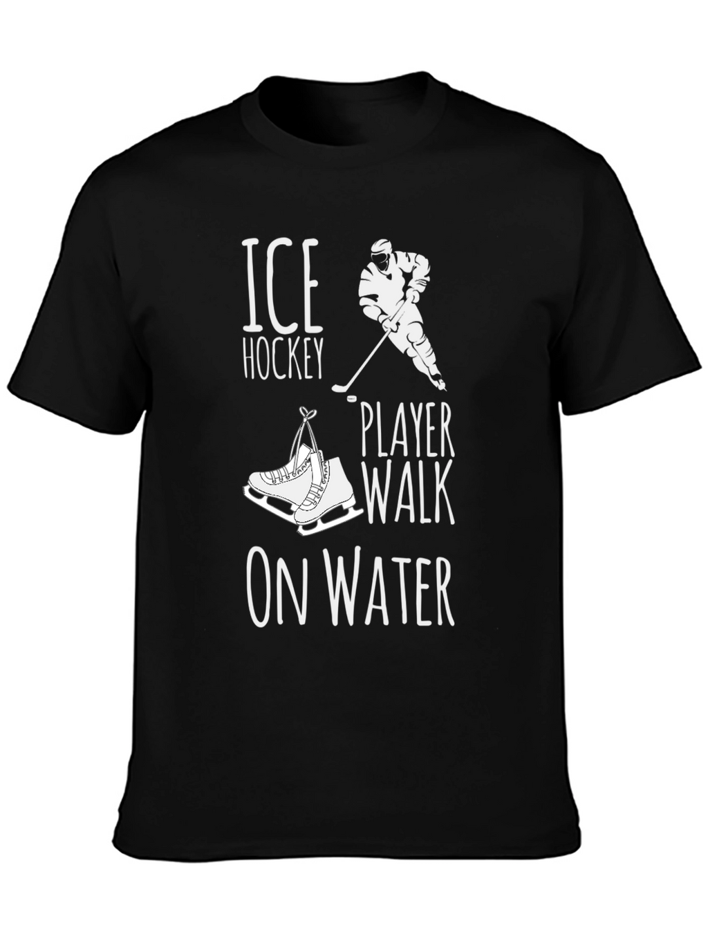 Ice Hockey Player Walk on Water Graphic T-Shirt