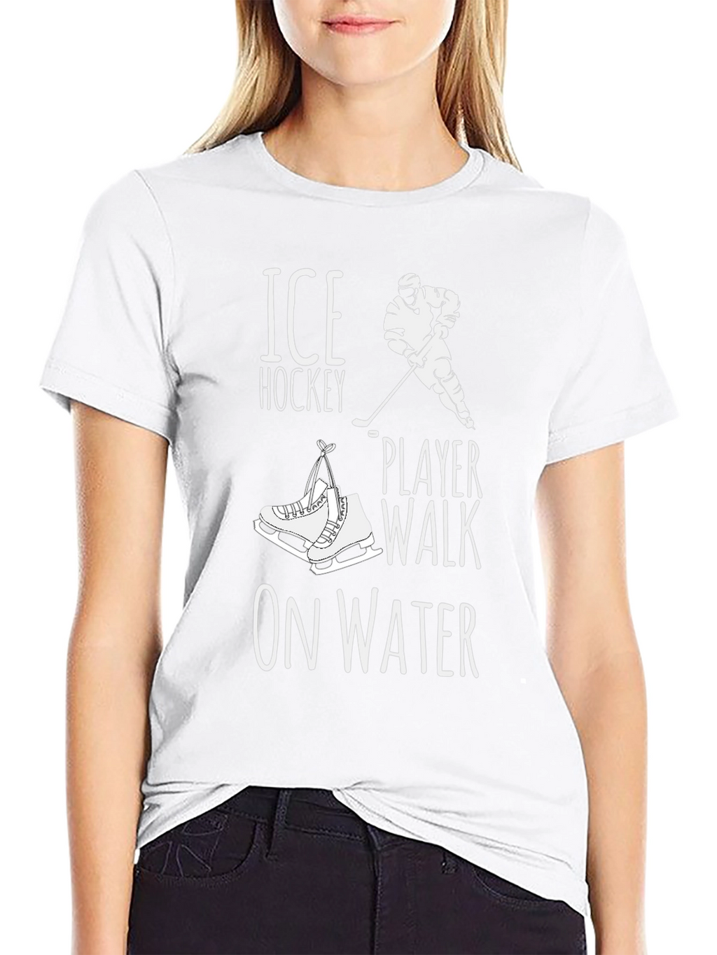 Ice Hockey Player Walk on Water Graphic T-Shirt