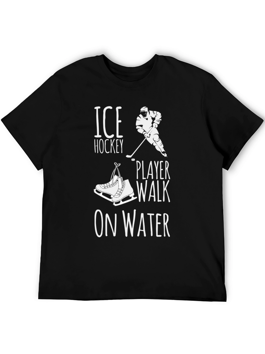 Ice Hockey Player Walk on Water Graphic T-Shirt
