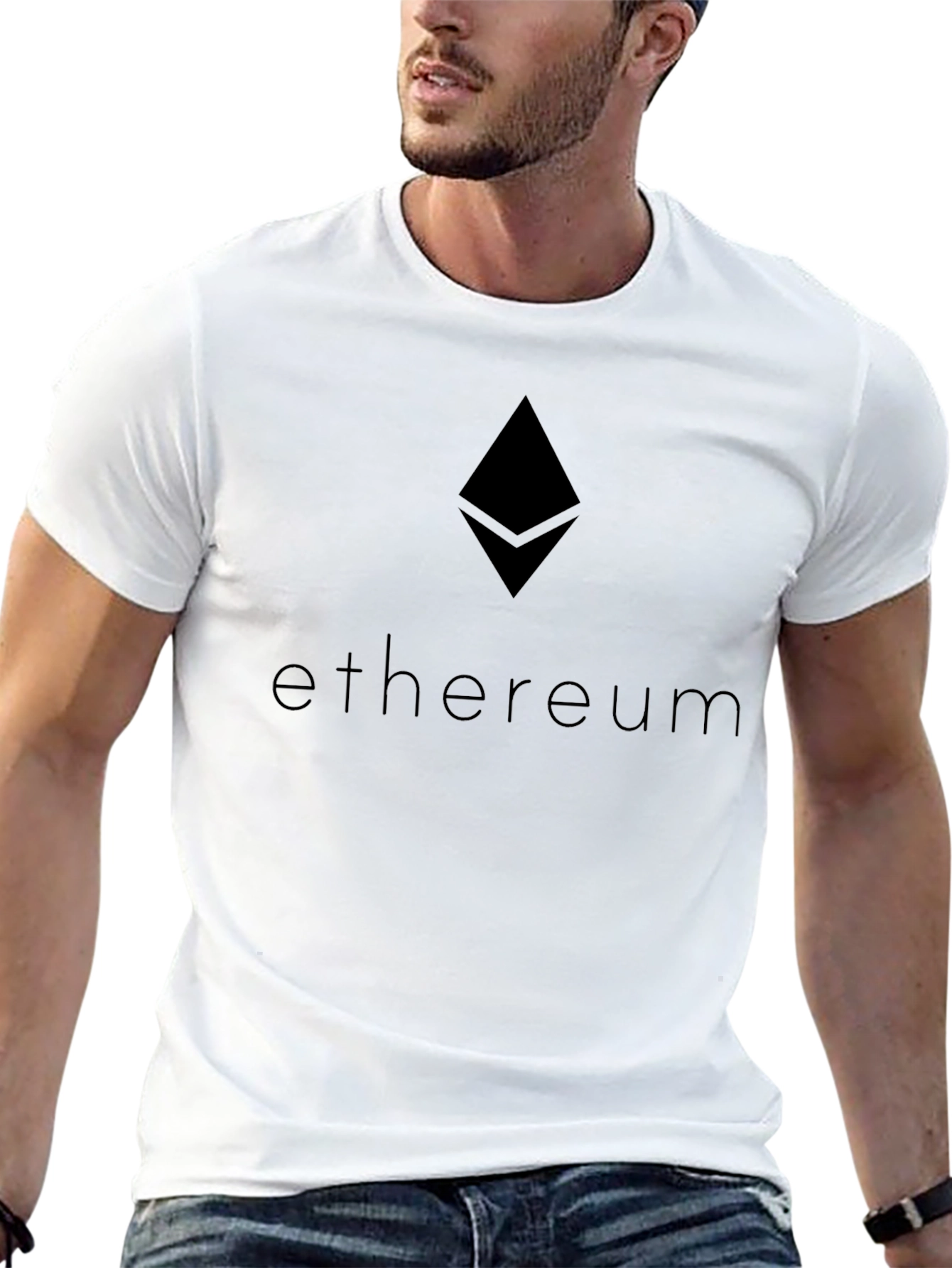 Ethereum Crypto Black T-Shirt - Minimalist Design