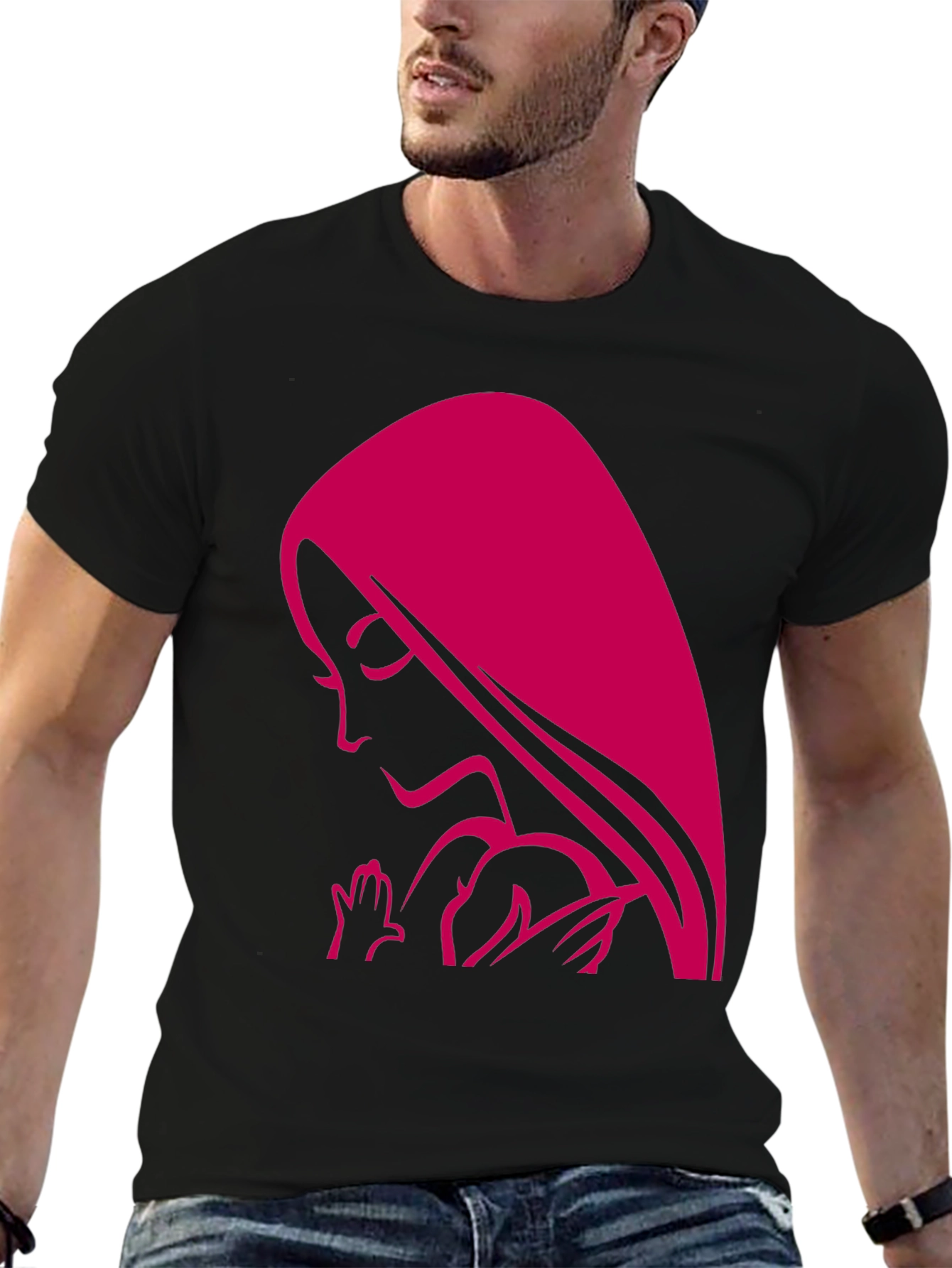 Madonna & Child Graphic Tee - Black Unisex T-Shirt