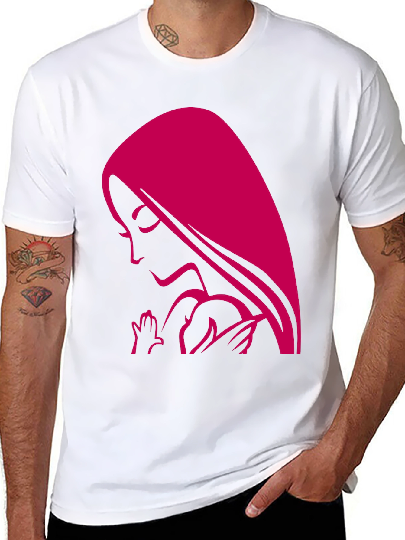 Madonna & Child Graphic Tee - Black Unisex T-Shirt