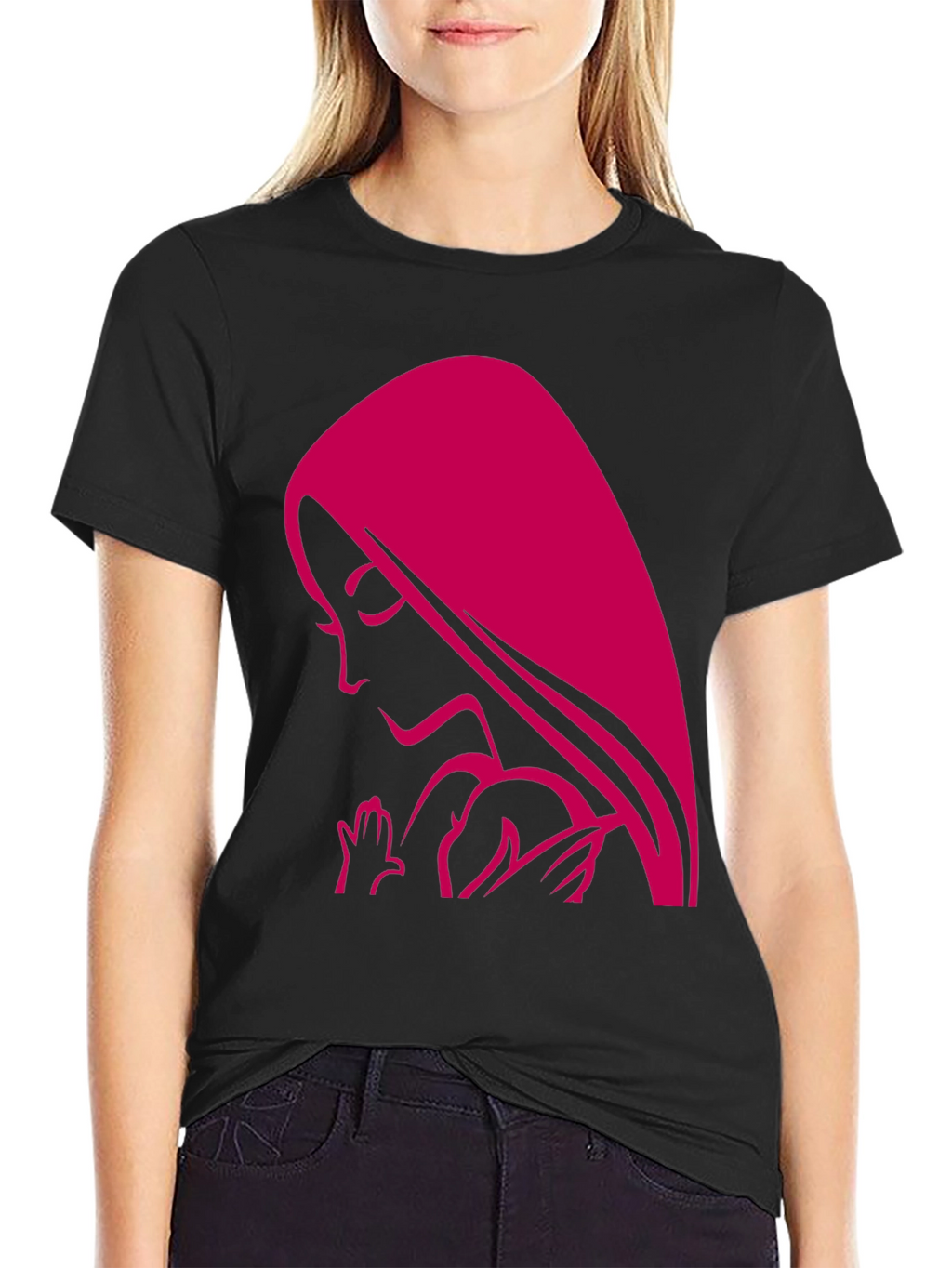 Madonna & Child Graphic Tee - Black Unisex T-Shirt