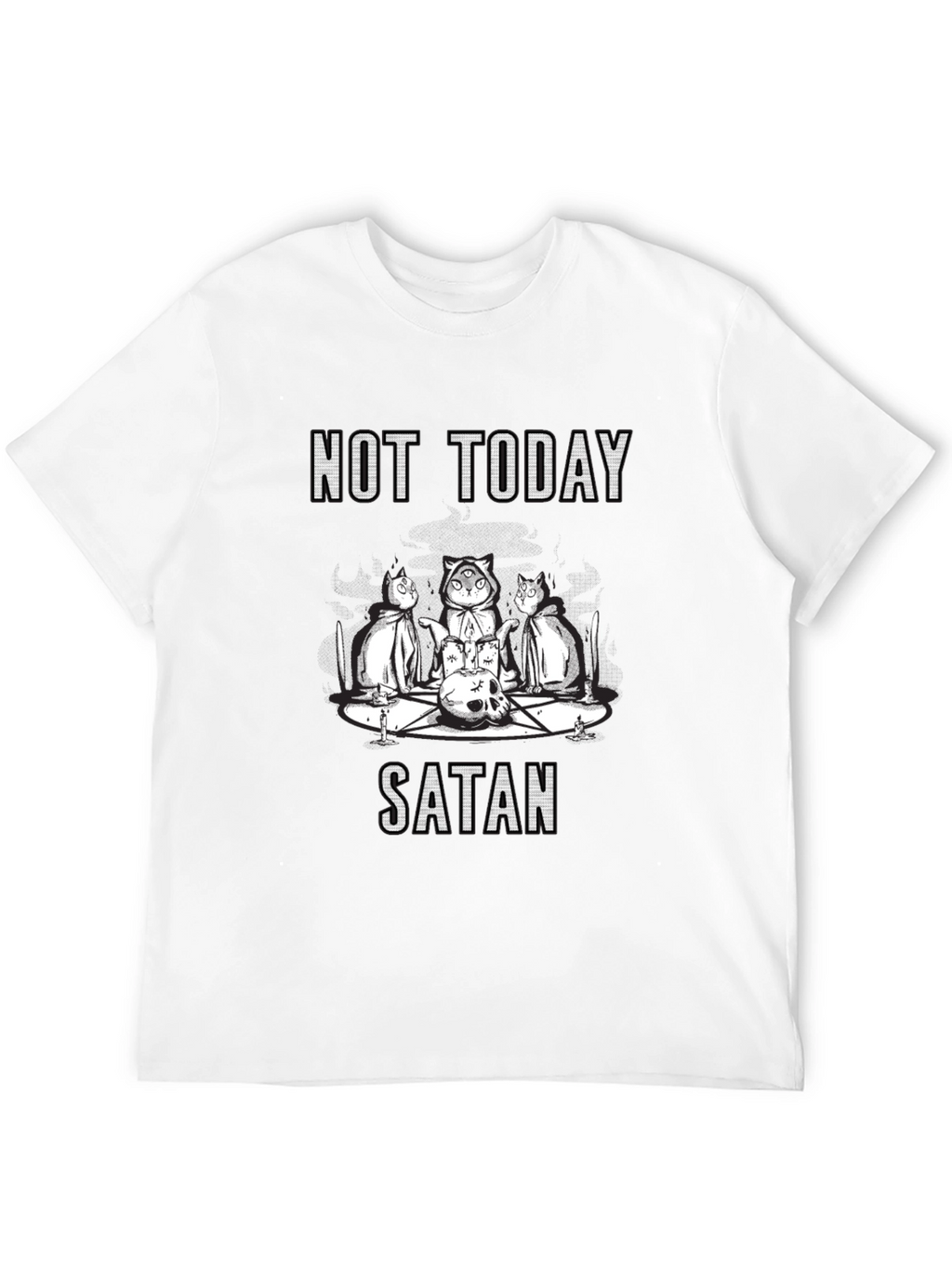 Not Today Satan T-Shirt - Cute Occult Cats