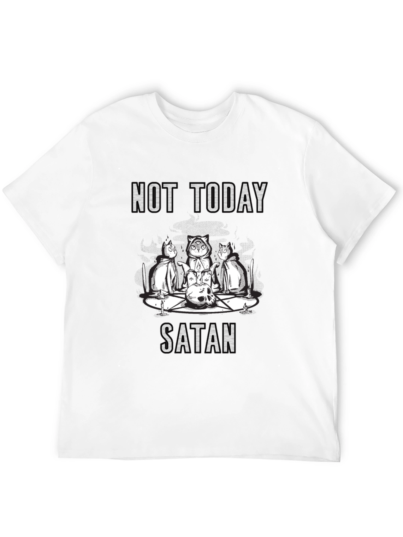 Not Today Satan T-Shirt - Cute Occult Cats