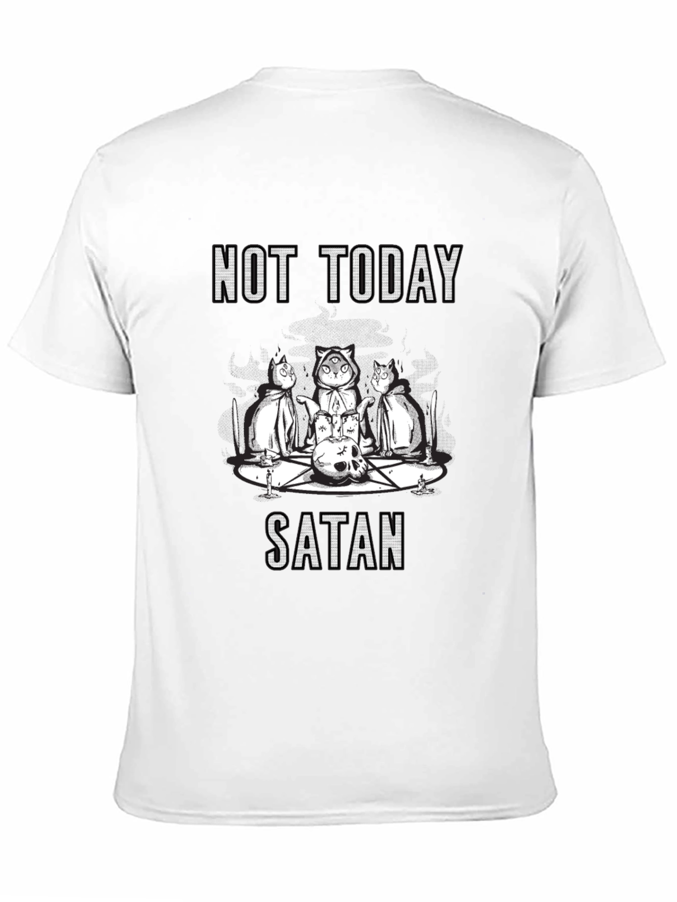 Not Today Satan T-Shirt - Cute Occult Cats