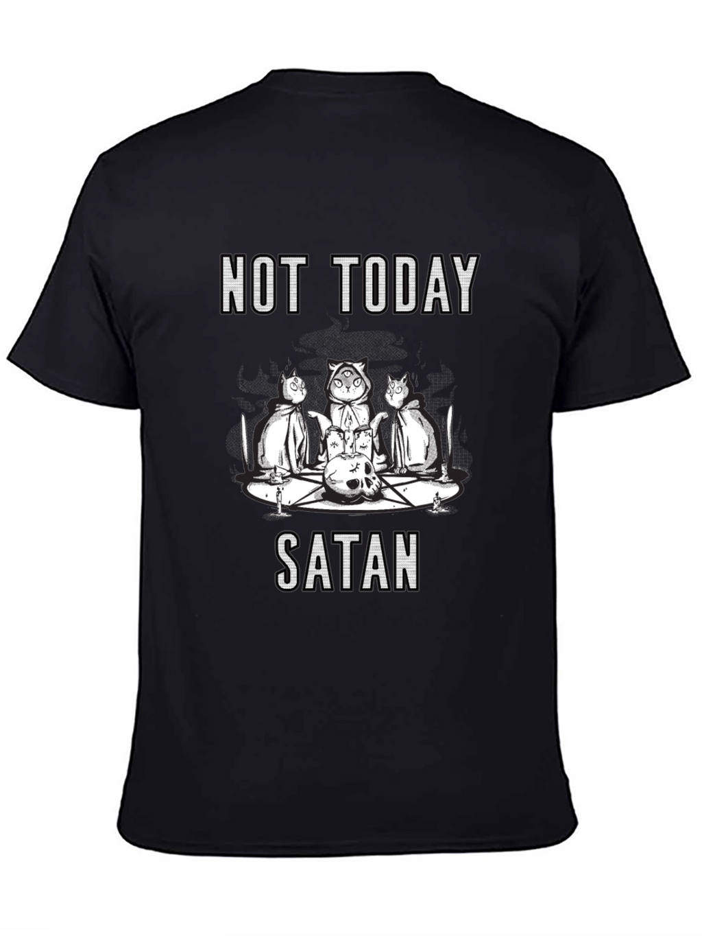 Not Today Satan T-Shirt - Cute Occult Cats