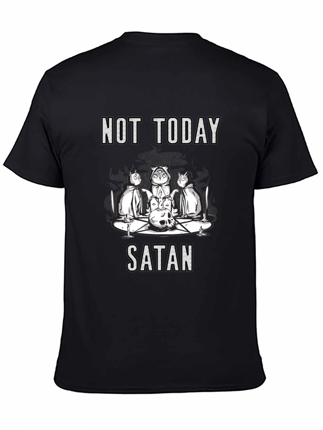 Not Today Satan T-Shirt - Cute Occult Cats
