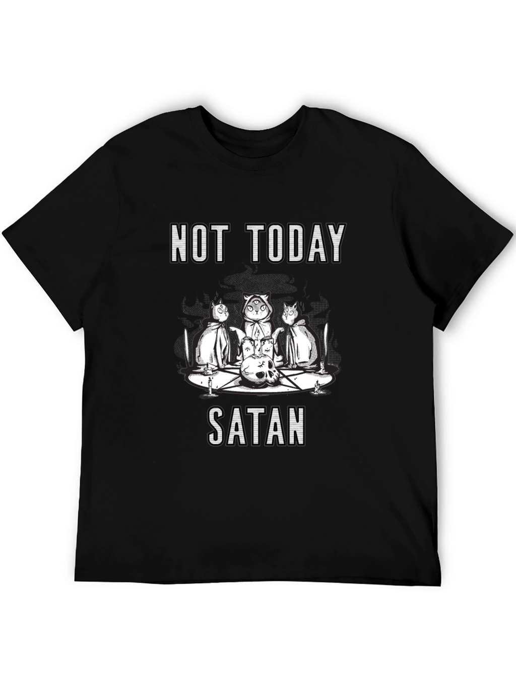 Not Today Satan T-Shirt - Cute Occult Cats