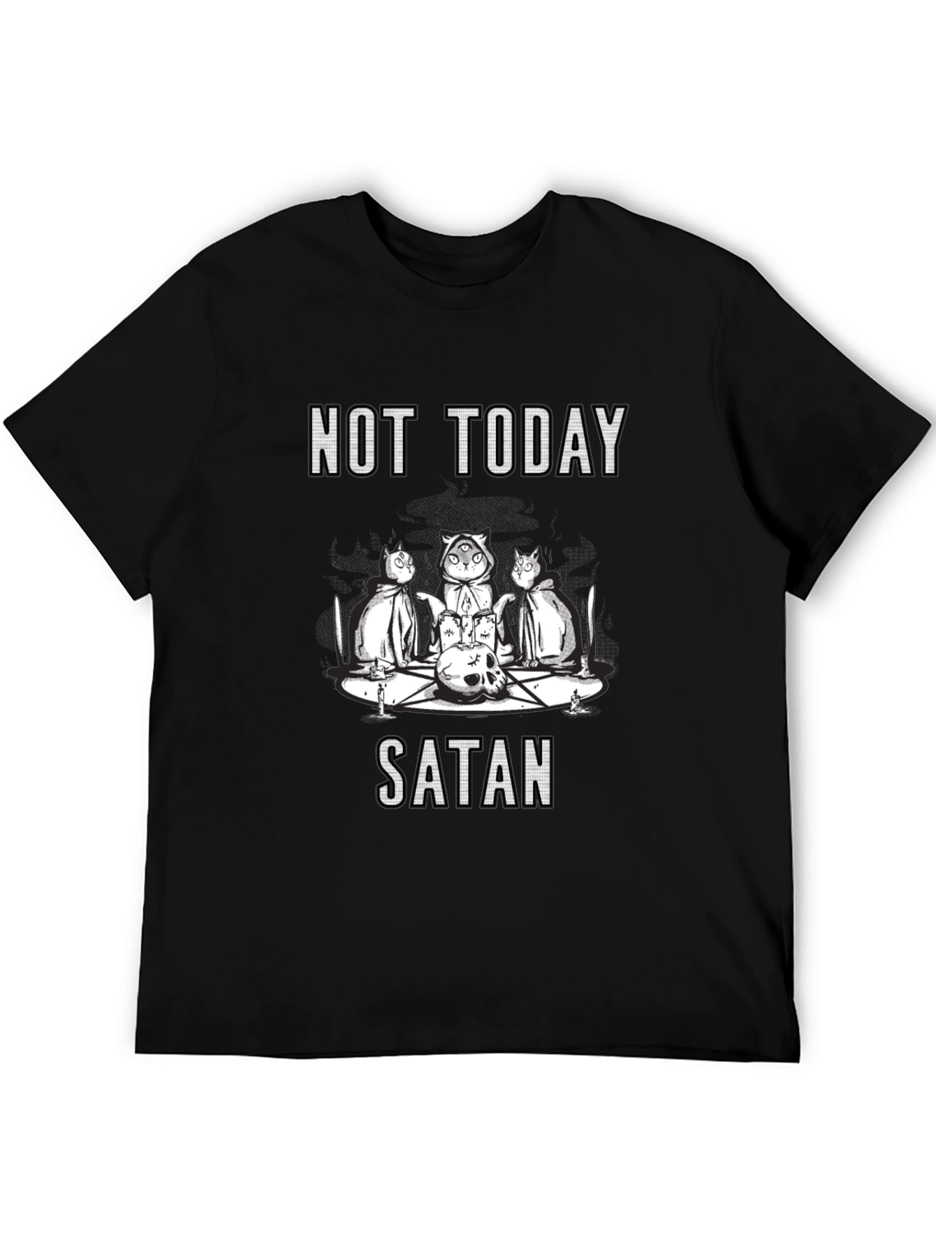 Not Today Satan T-Shirt - Cute Occult Cats