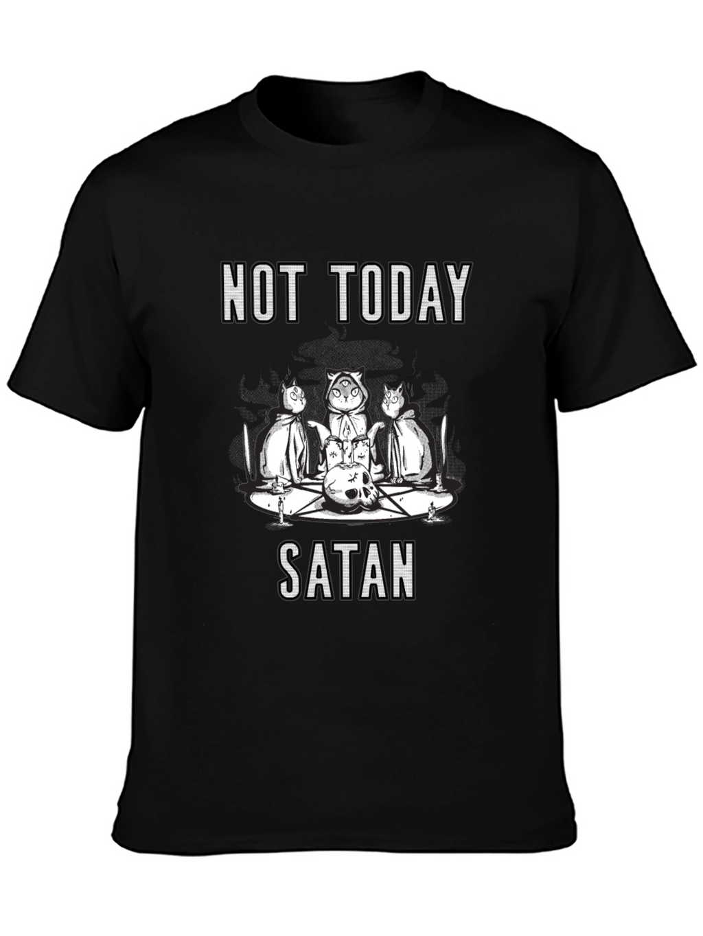 Not Today Satan T-Shirt - Cute Occult Cats