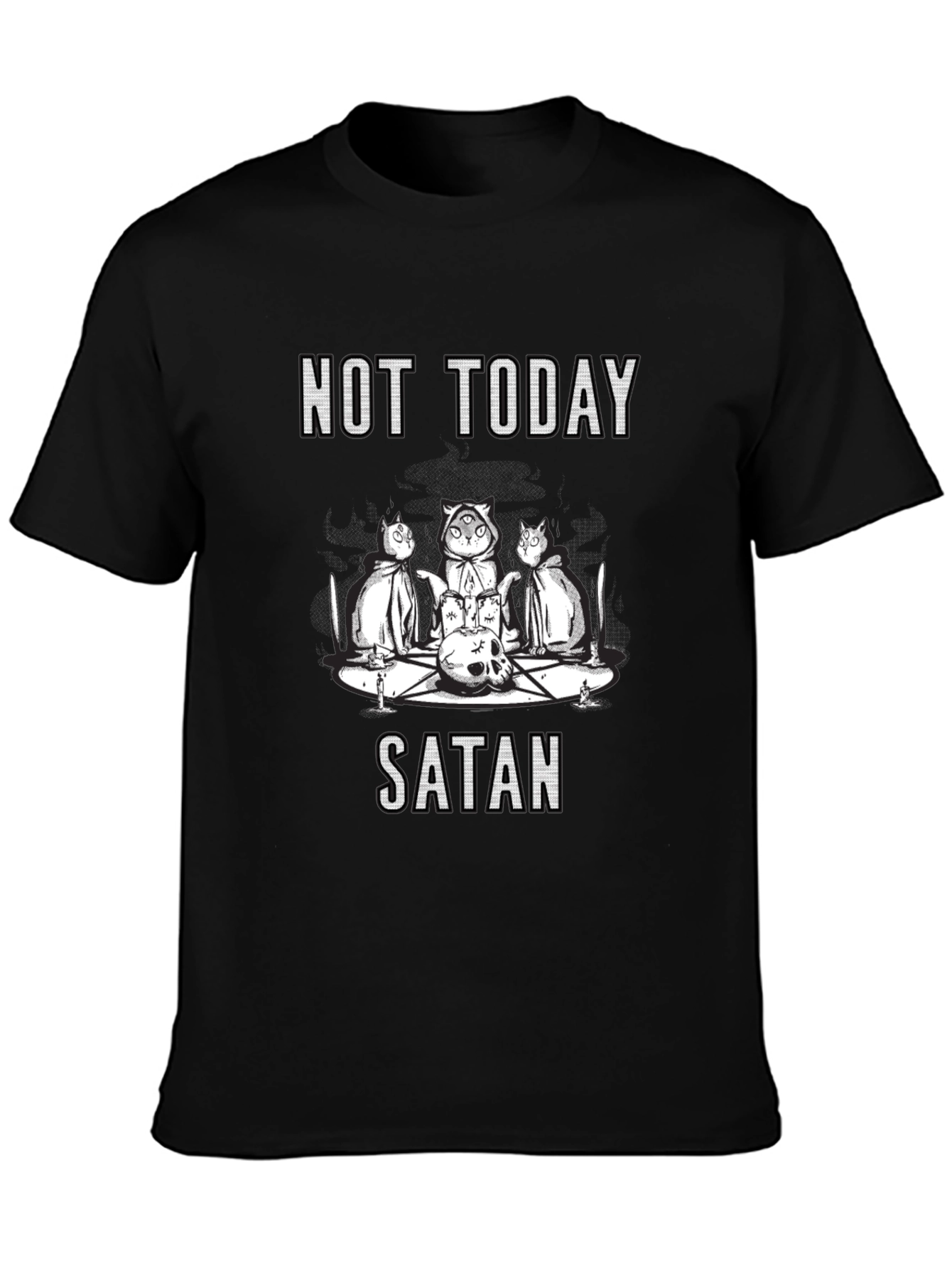 Not Today Satan T-Shirt - Cute Occult Cats