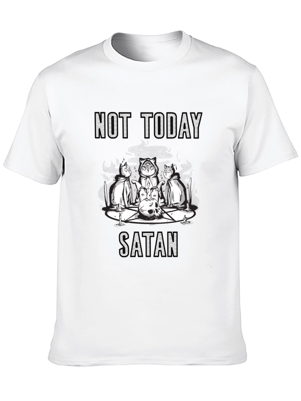 Not Today Satan T-Shirt - Cute Occult Cats