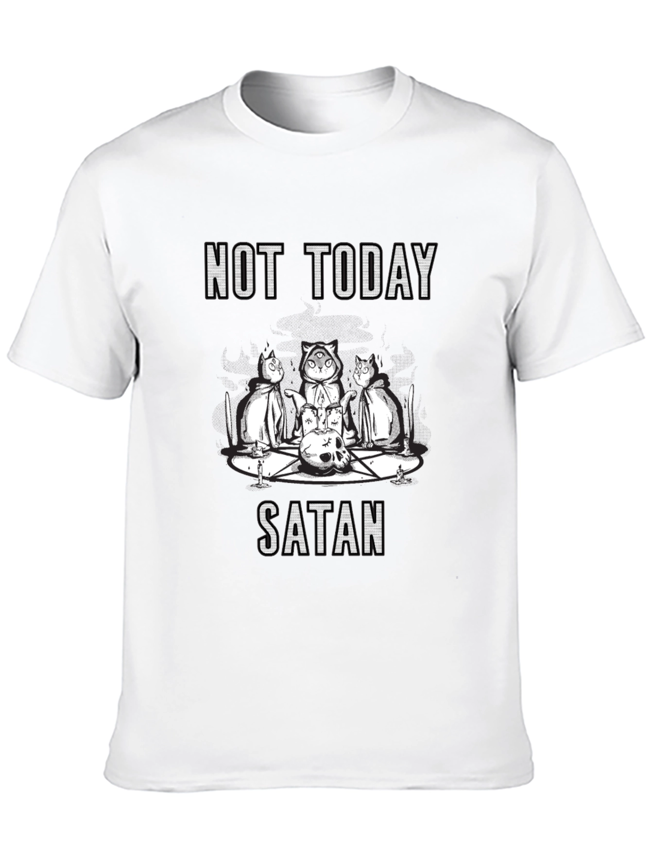 Not Today Satan T-Shirt - Cute Occult Cats
