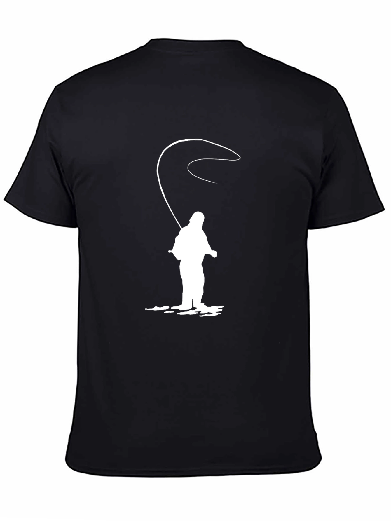 Fishing Silhouette Black T-Shirt