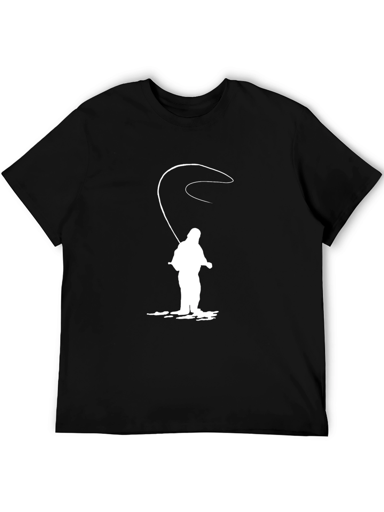 Fishing Silhouette Black T-Shirt