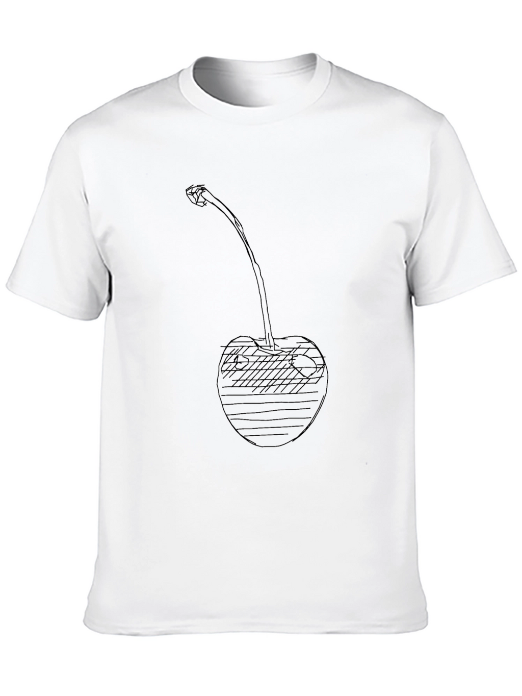 Cherry Sketch Graphic Black T-Shirt