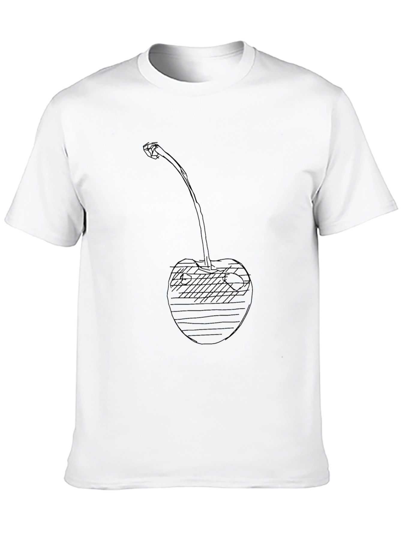 Cherry Sketch Graphic Black T-Shirt