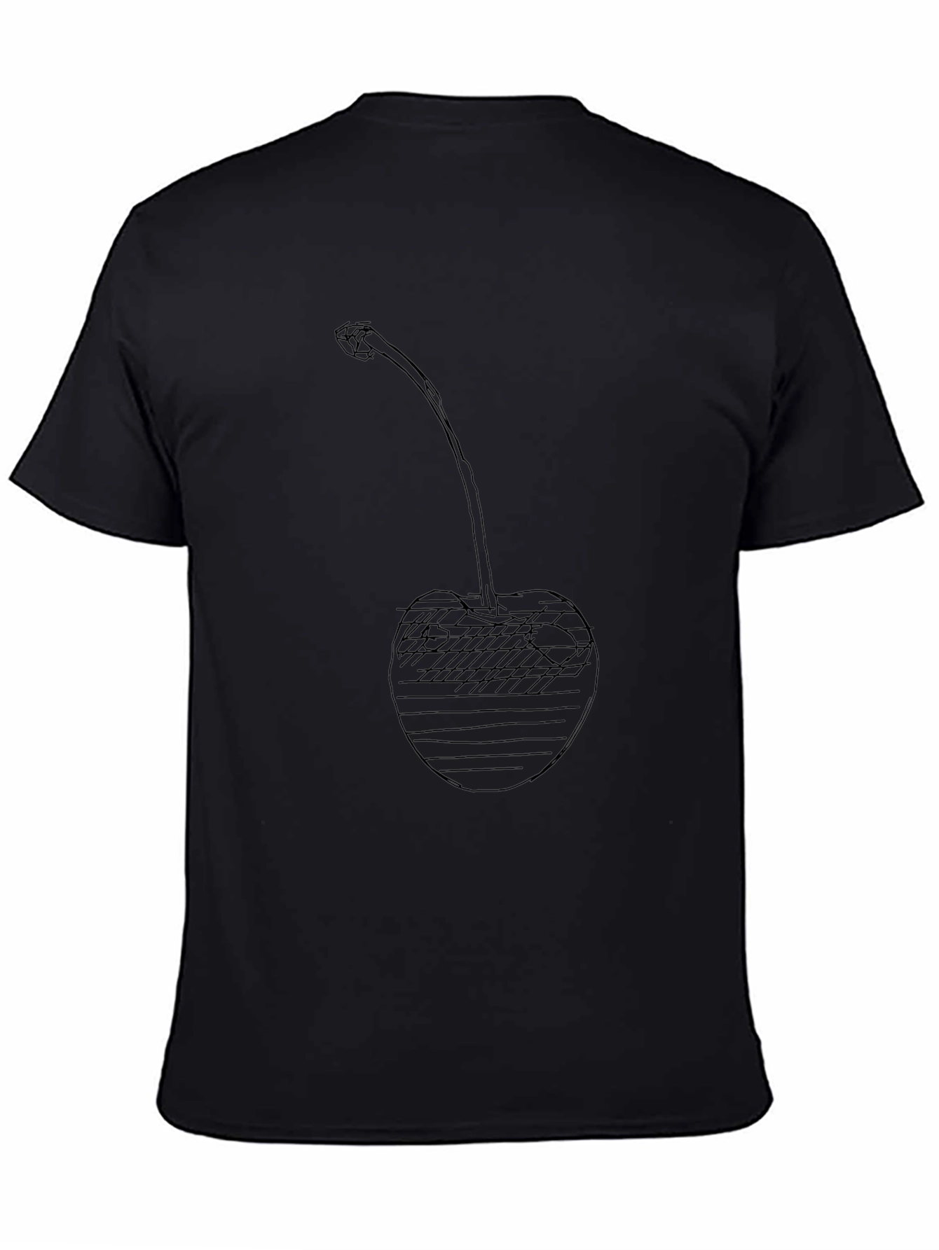 Cherry Sketch Graphic Black T-Shirt