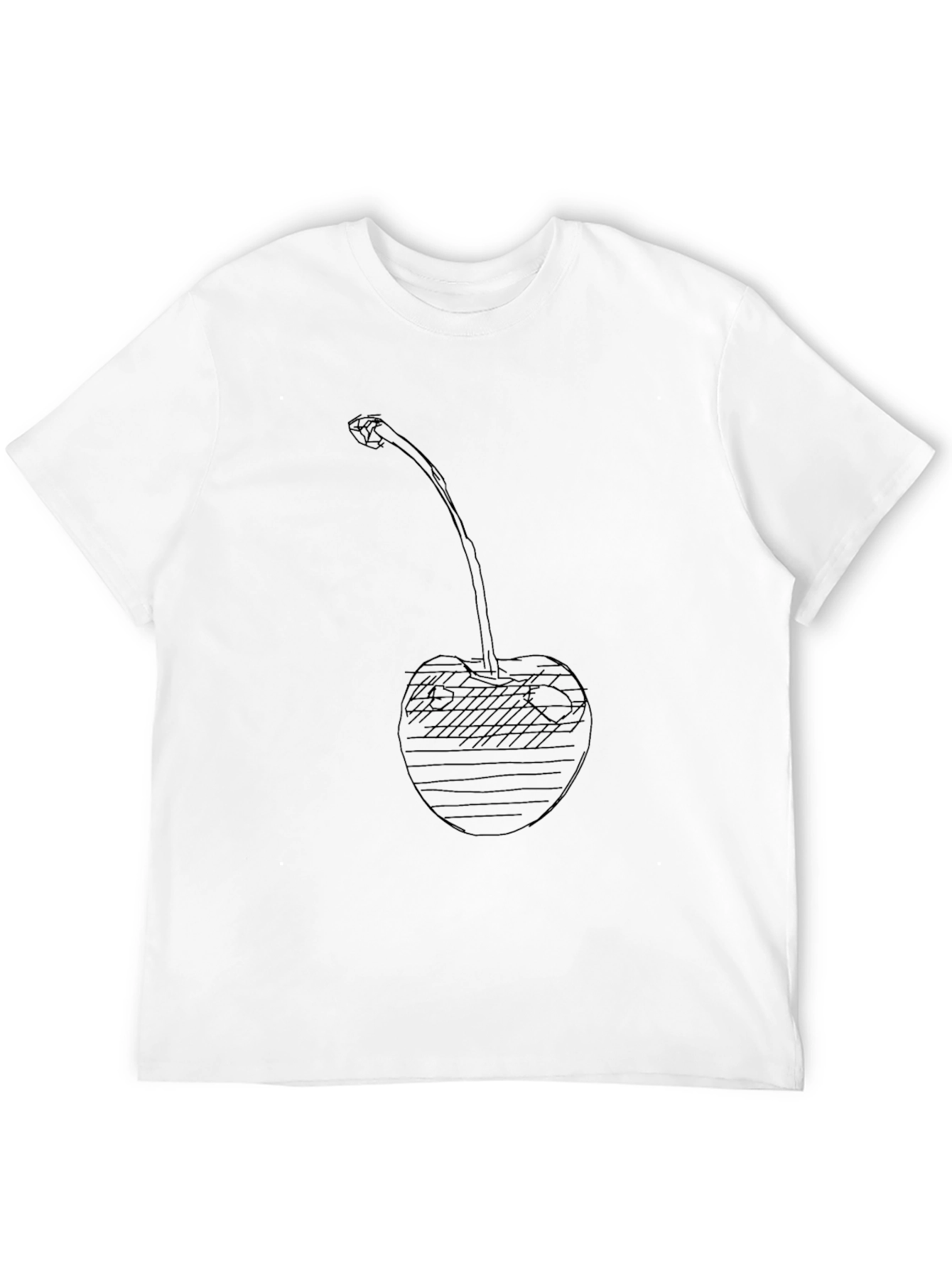 Cherry Sketch Graphic Black T-Shirt