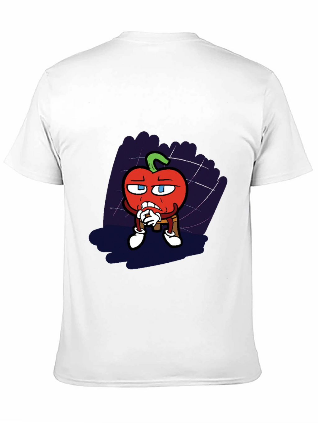 Cartoon Tomato Graphic Black T-Shirt