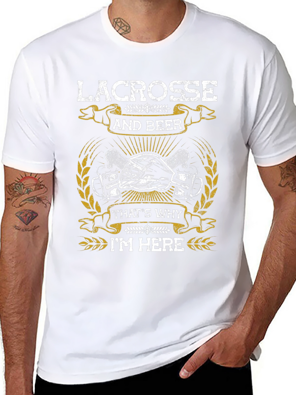 Lacrosse & Beer T-Shirt - Thats Why Im Here!