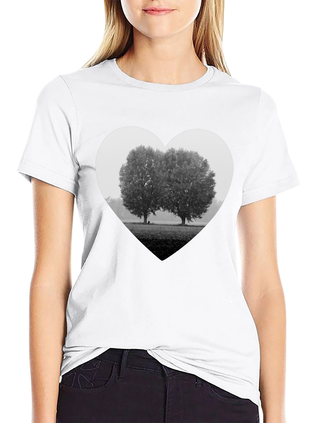 Heart Trees Graphic Tee - Black