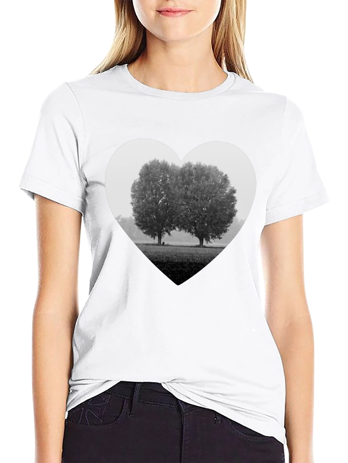 Heart Trees Graphic Tee - Black
