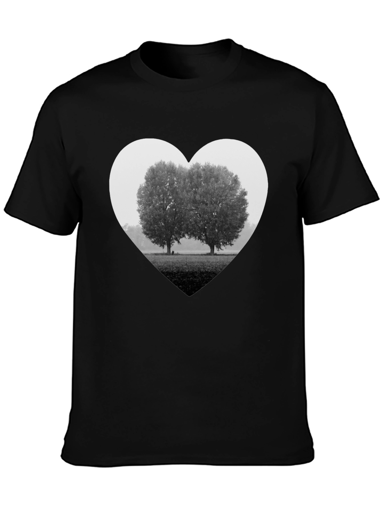 Heart Trees Graphic Tee - Black