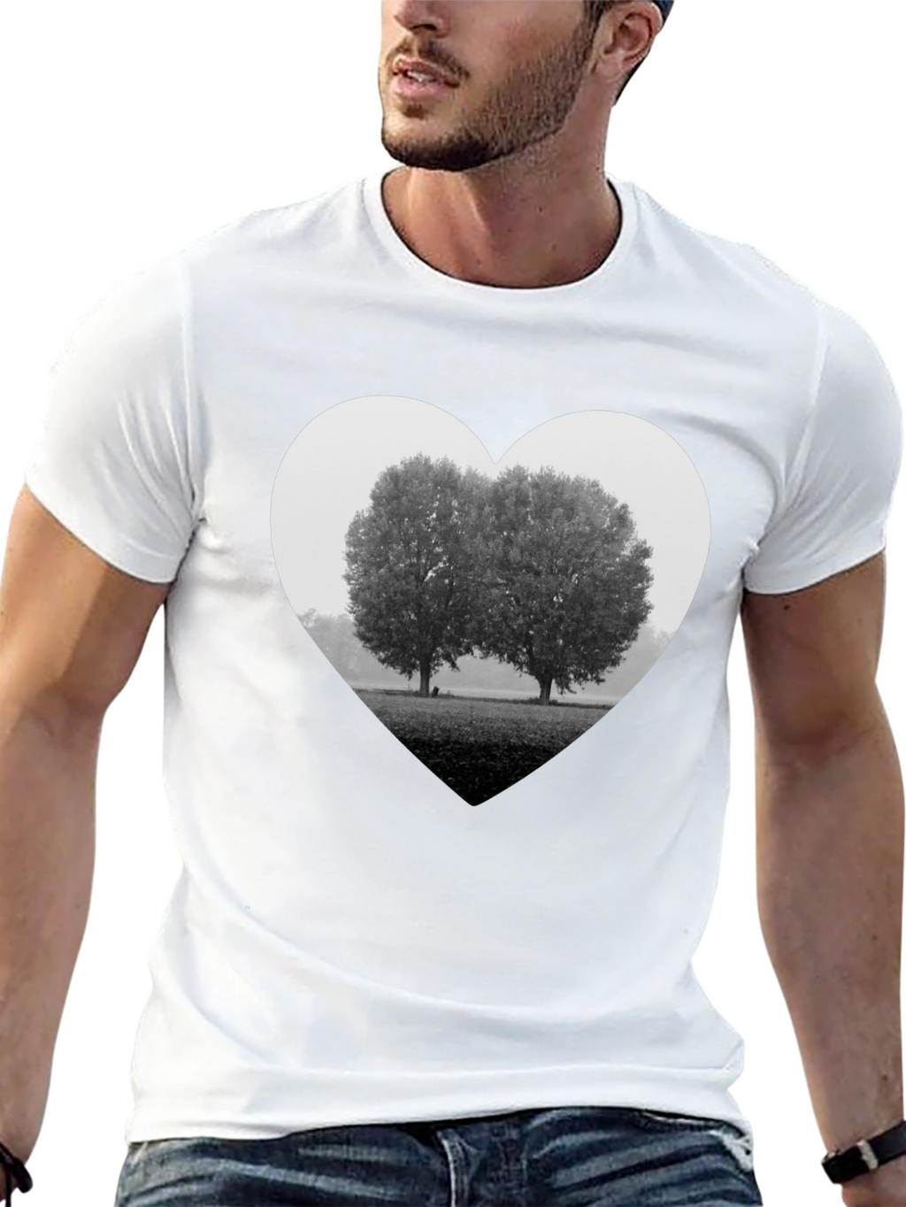Heart Trees Graphic Tee - Black