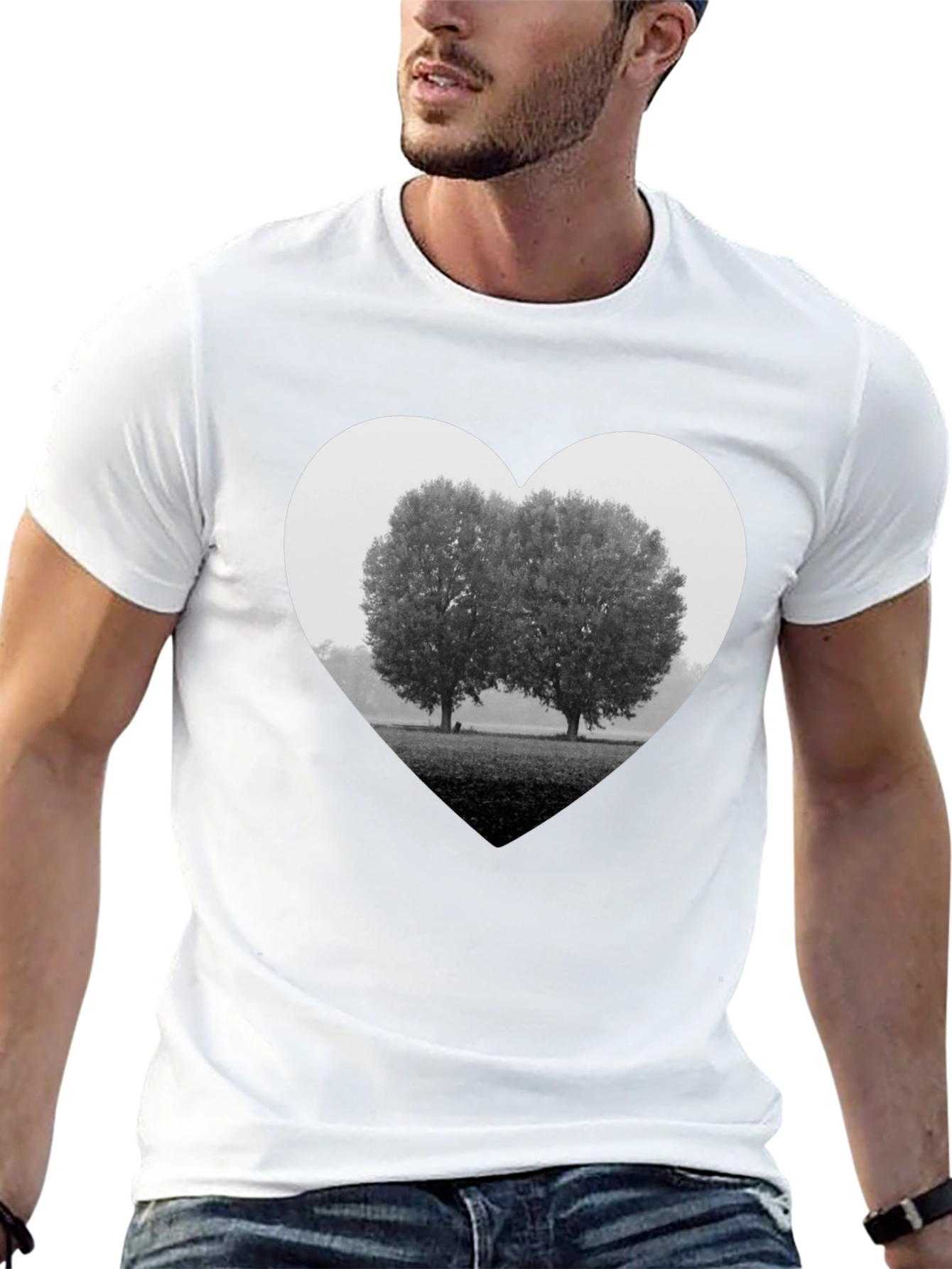Heart Trees Graphic Tee - Black