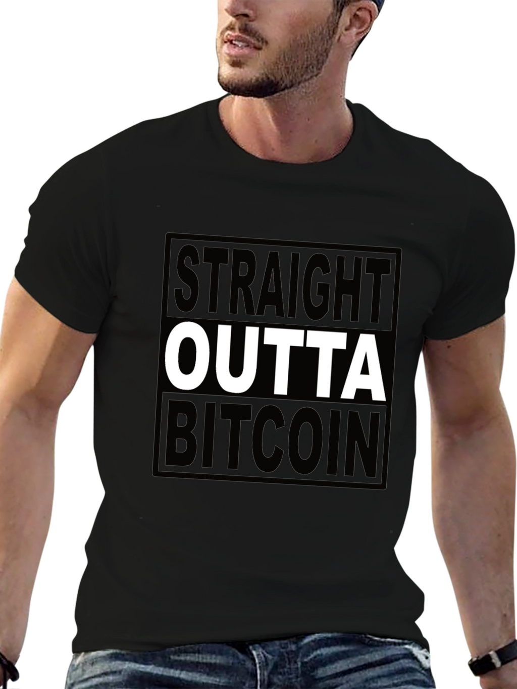 Straight Outta Bitcoin Black T-Shirt