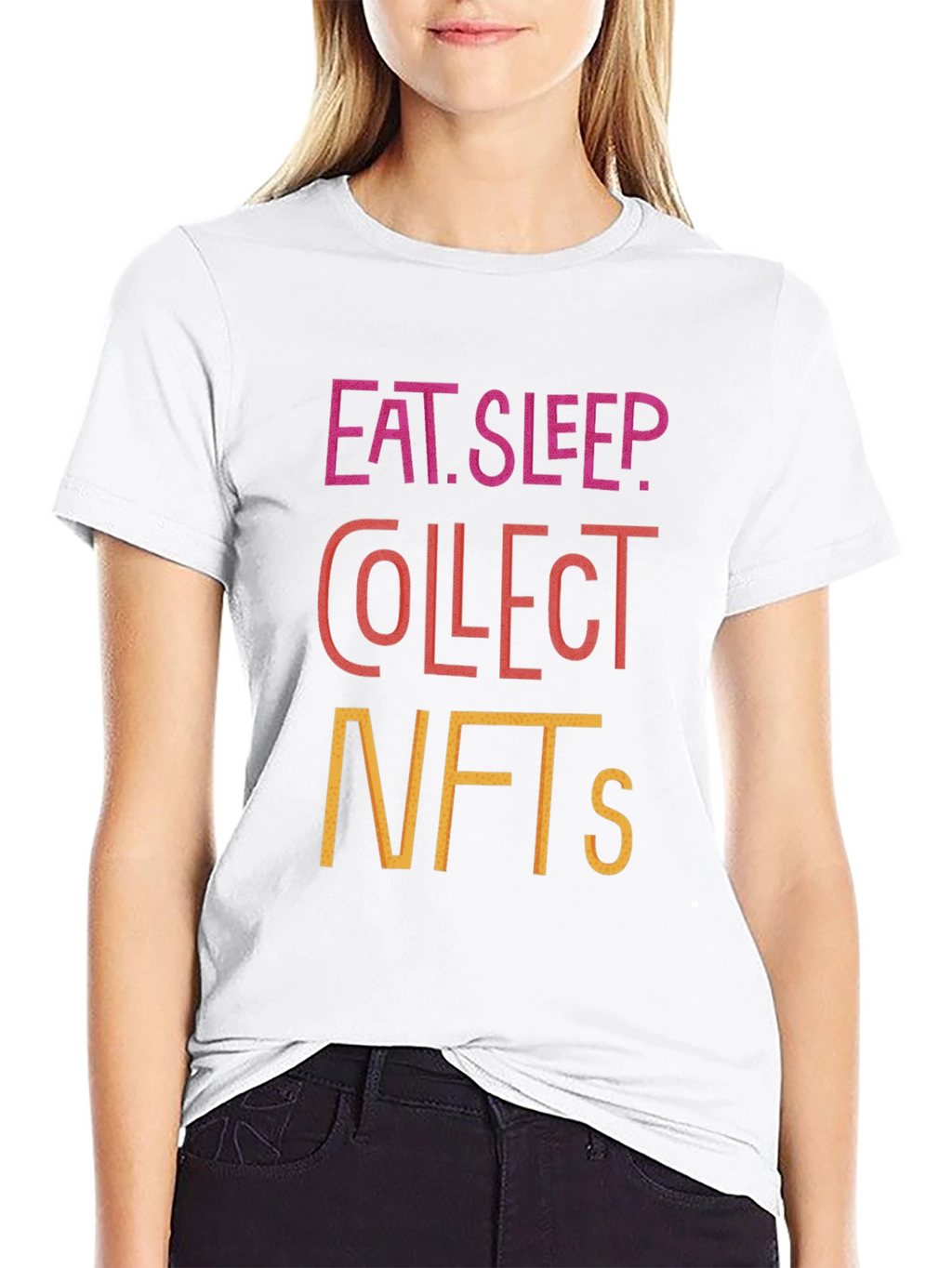Eat Sleep Collect NFTs Black Graphic Tee