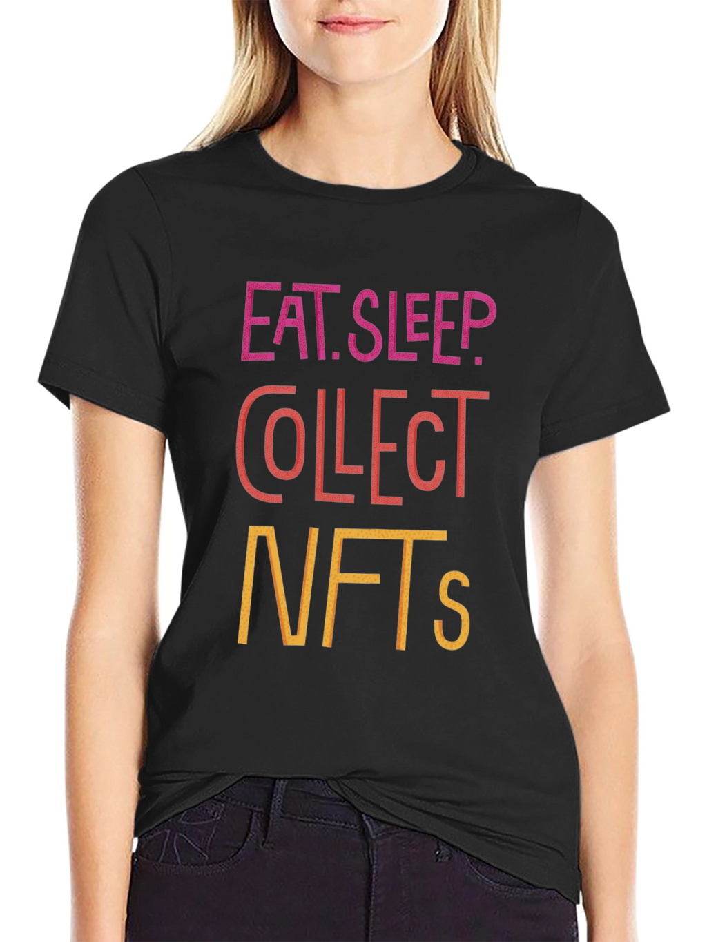 Eat Sleep Collect NFTs Black Graphic Tee