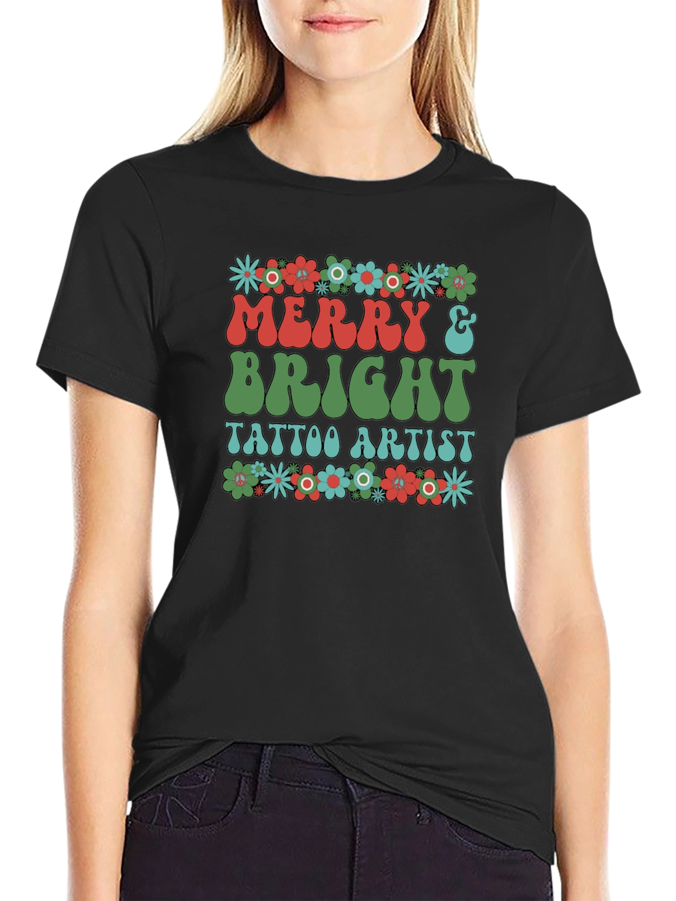 Merry & Bright Tattoo Artist Graphic T-Shirt