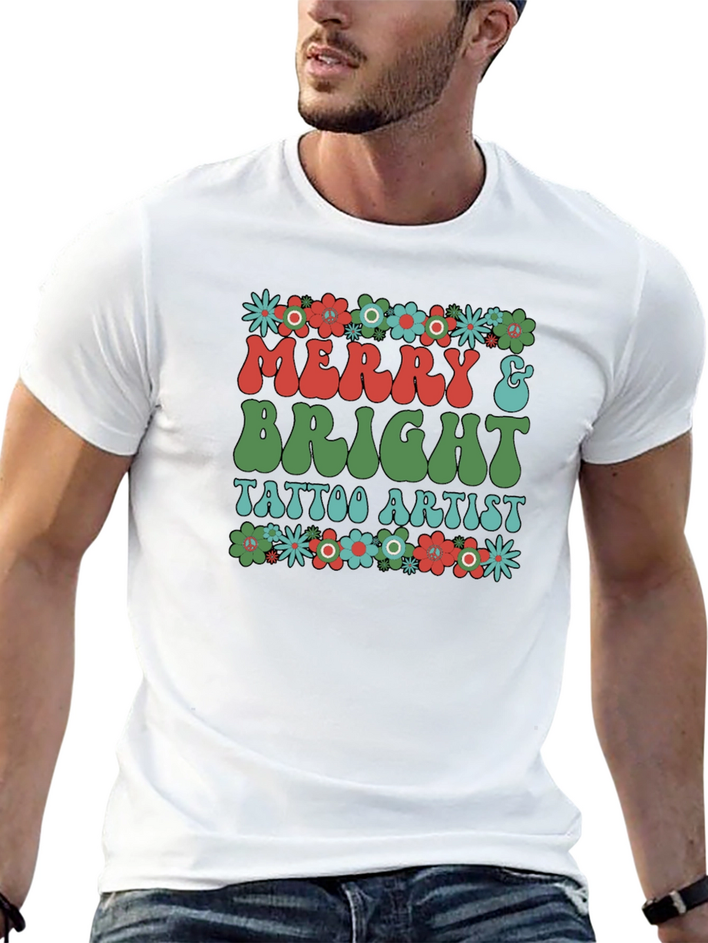 Merry & Bright Tattoo Artist Graphic T-Shirt