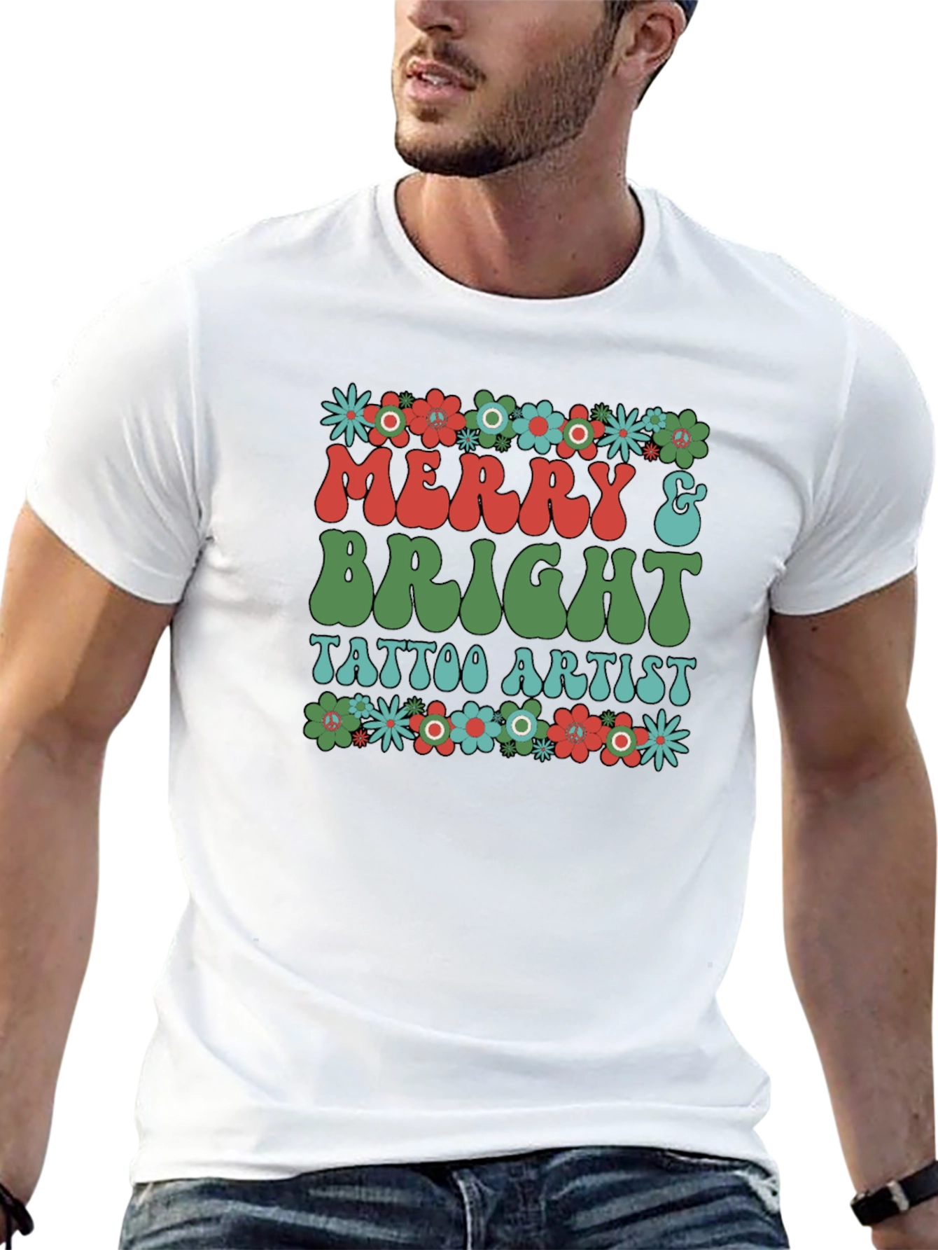 Merry & Bright Tattoo Artist Graphic T-Shirt