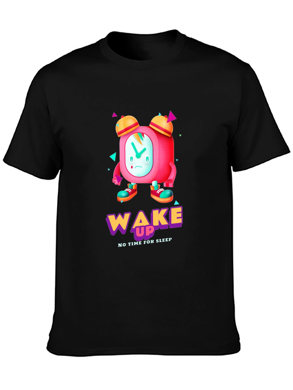 Wake Up Time T-Shirt - Cartoon Alarm Clock Design
