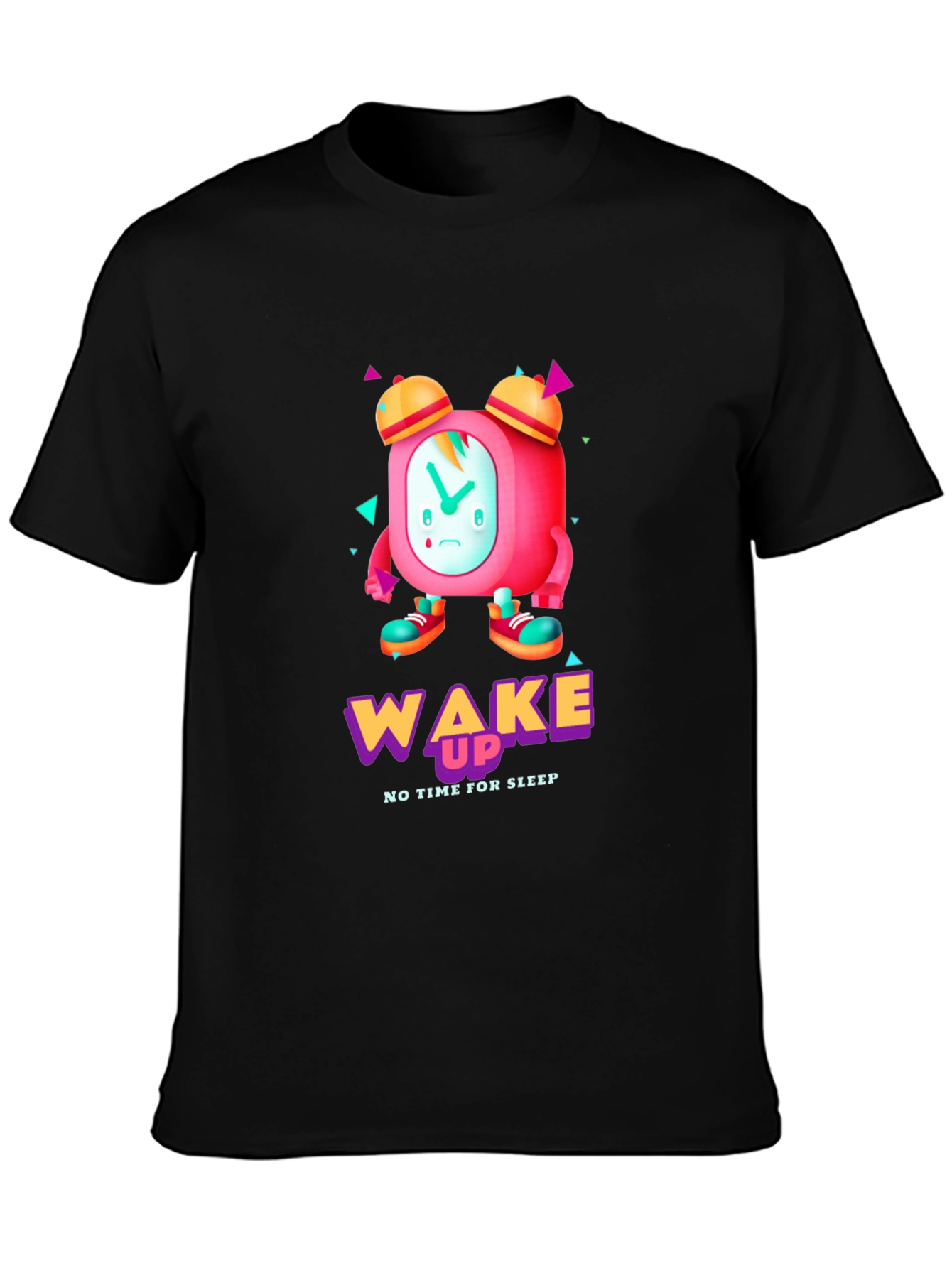 Wake Up Time T-Shirt - Cartoon Alarm Clock Design