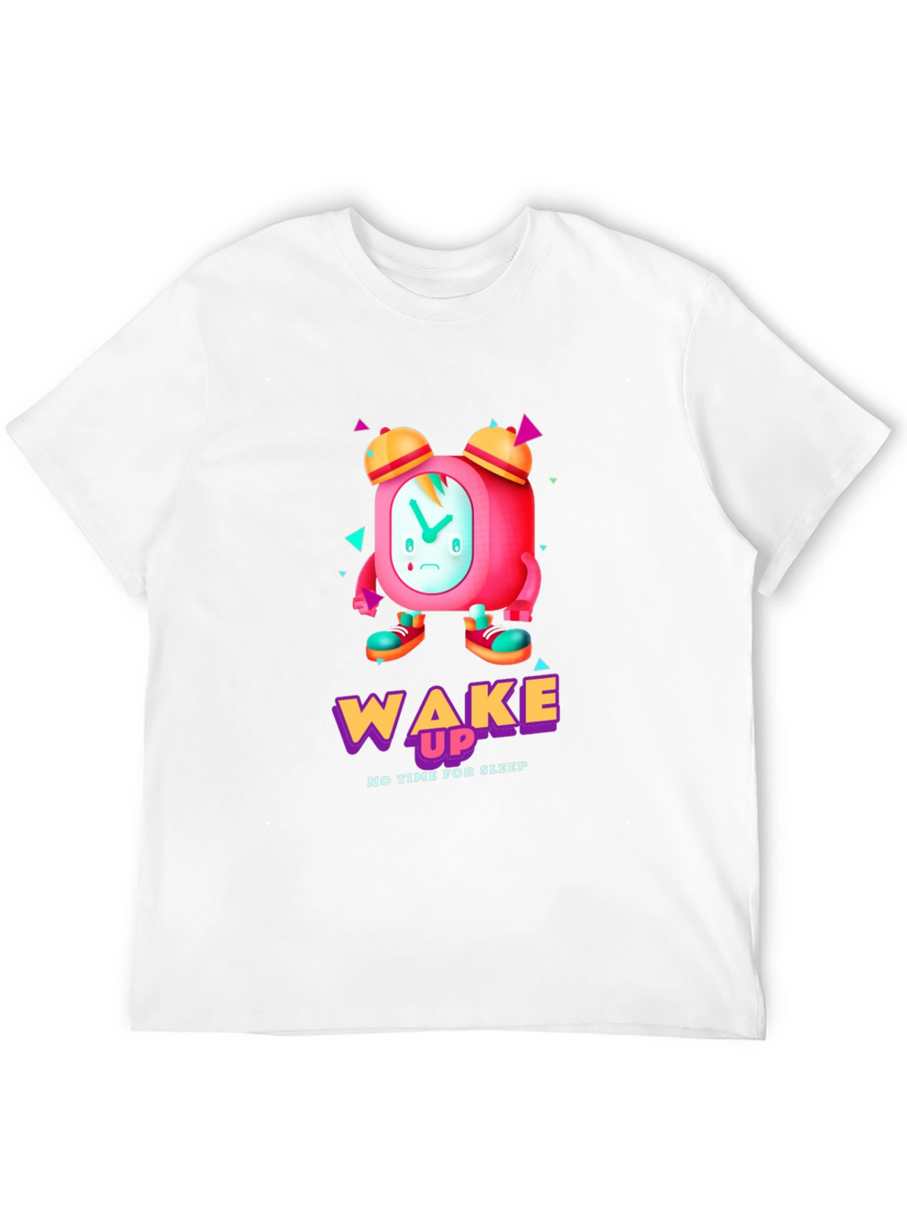 Wake Up Time T-Shirt - Cartoon Alarm Clock Design