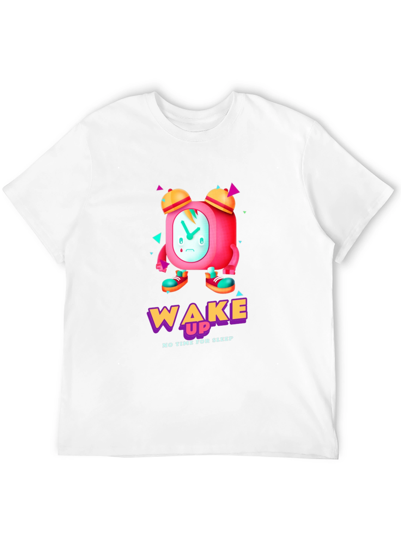 Wake Up Time T-Shirt - Cartoon Alarm Clock Design