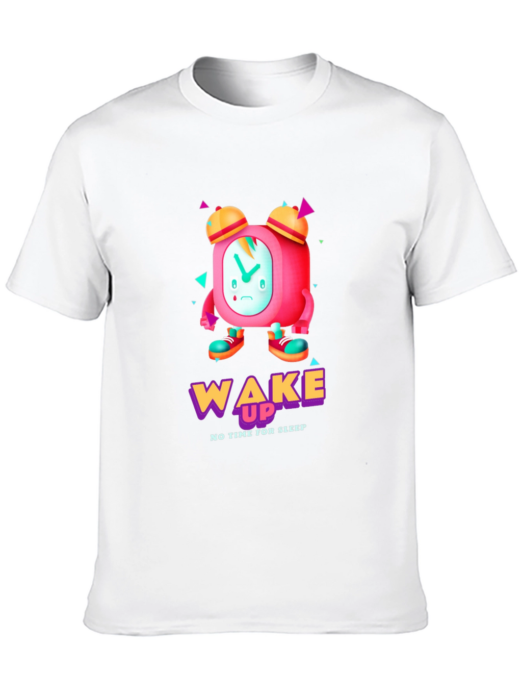 Wake Up Time T-Shirt - Cartoon Alarm Clock Design