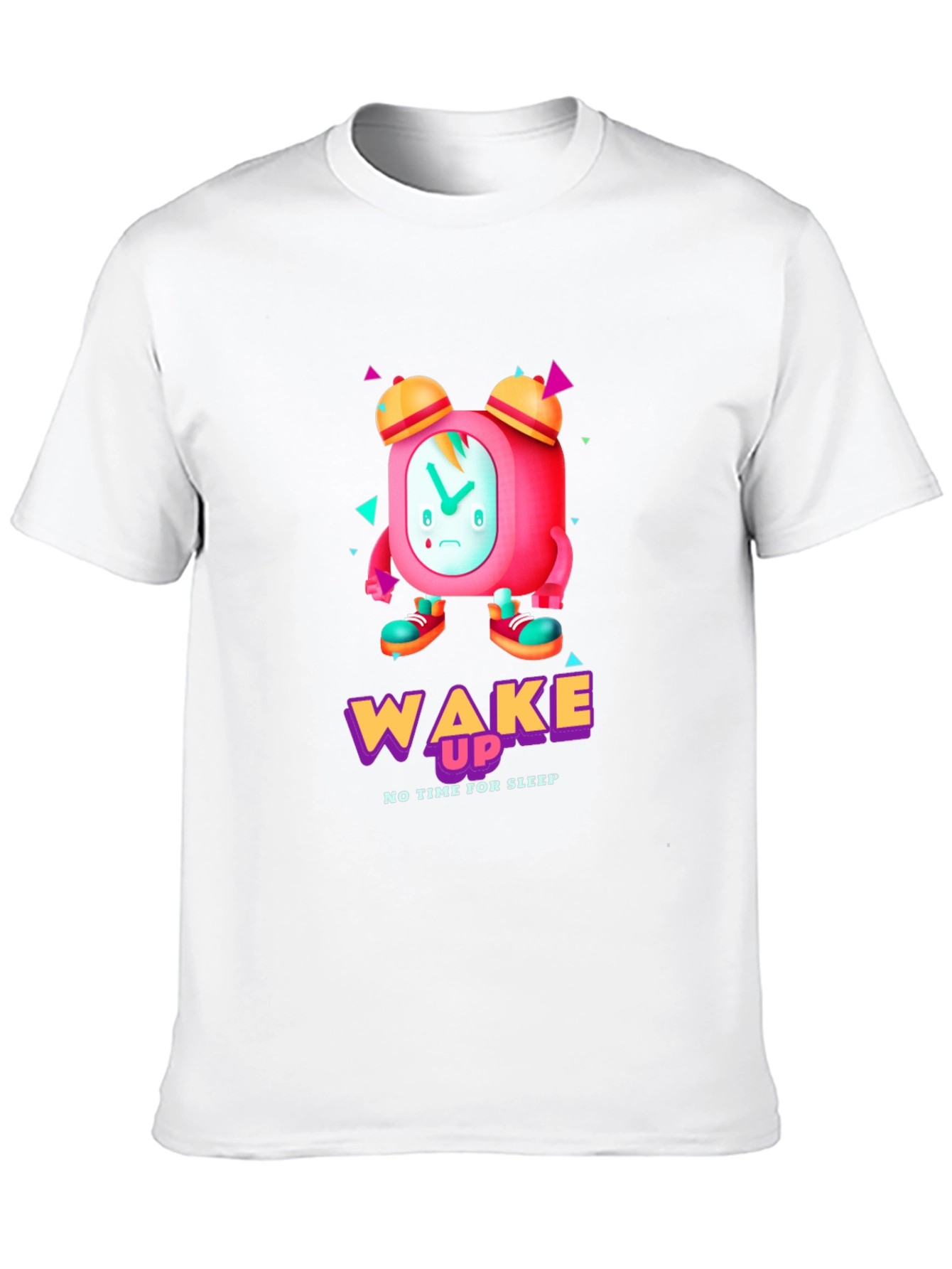 Wake Up Time T-Shirt - Cartoon Alarm Clock Design