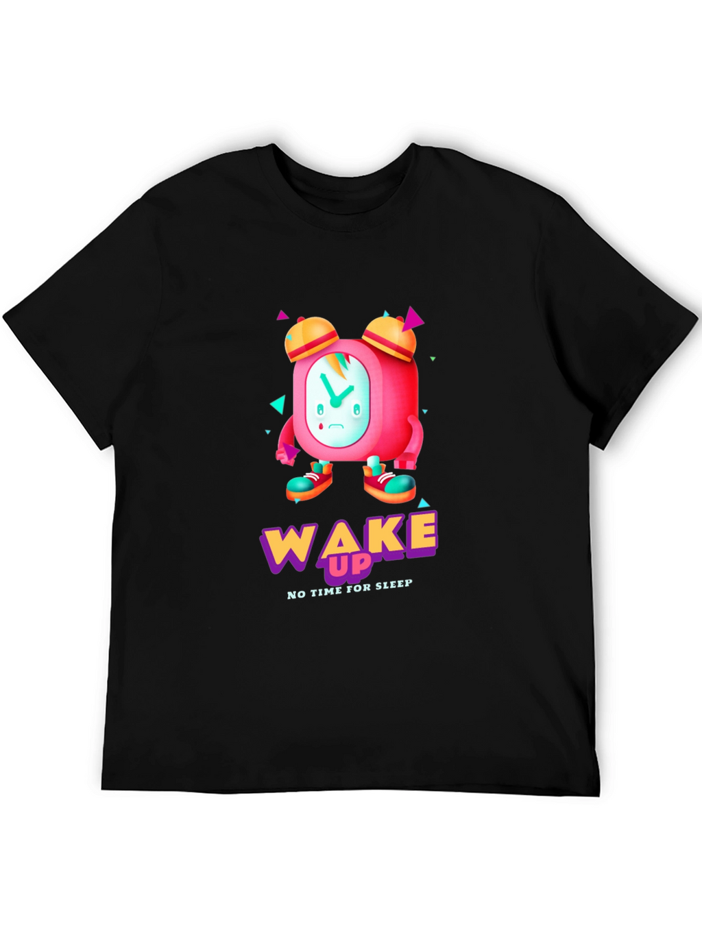 Wake Up Time T-Shirt - Cartoon Alarm Clock Design