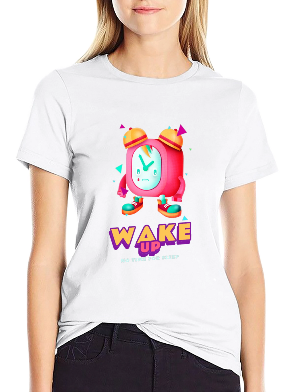 Wake Up Time T-Shirt - Cartoon Alarm Clock Design