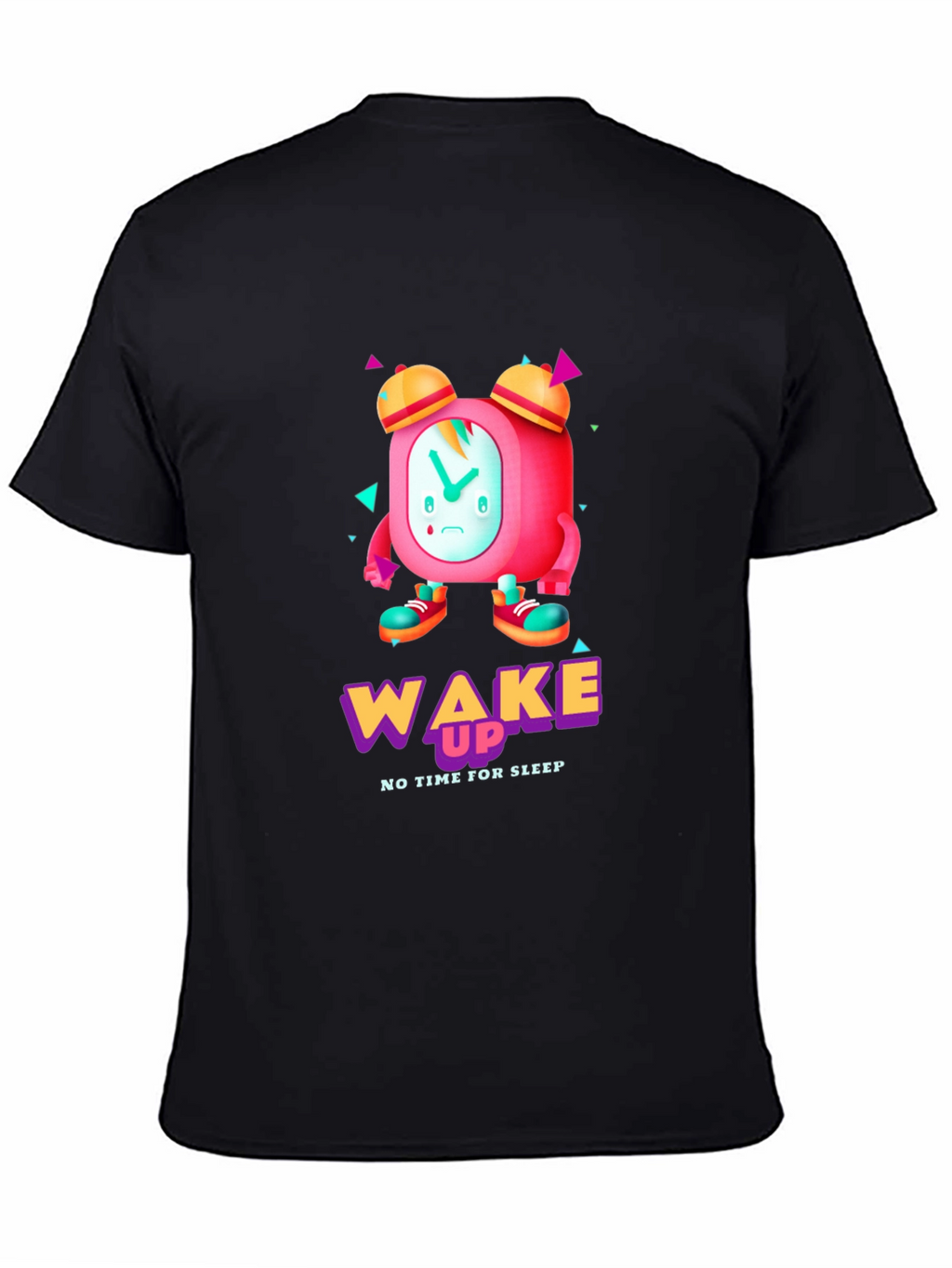 Wake Up Time T-Shirt - Cartoon Alarm Clock Design