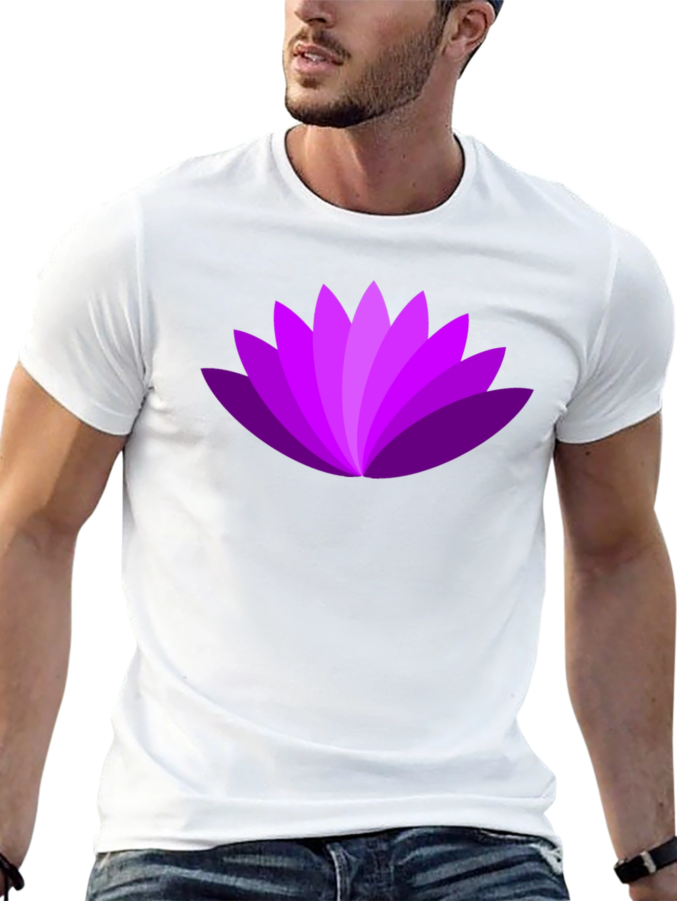 Purple Lotus Flower Graphic T-Shirt