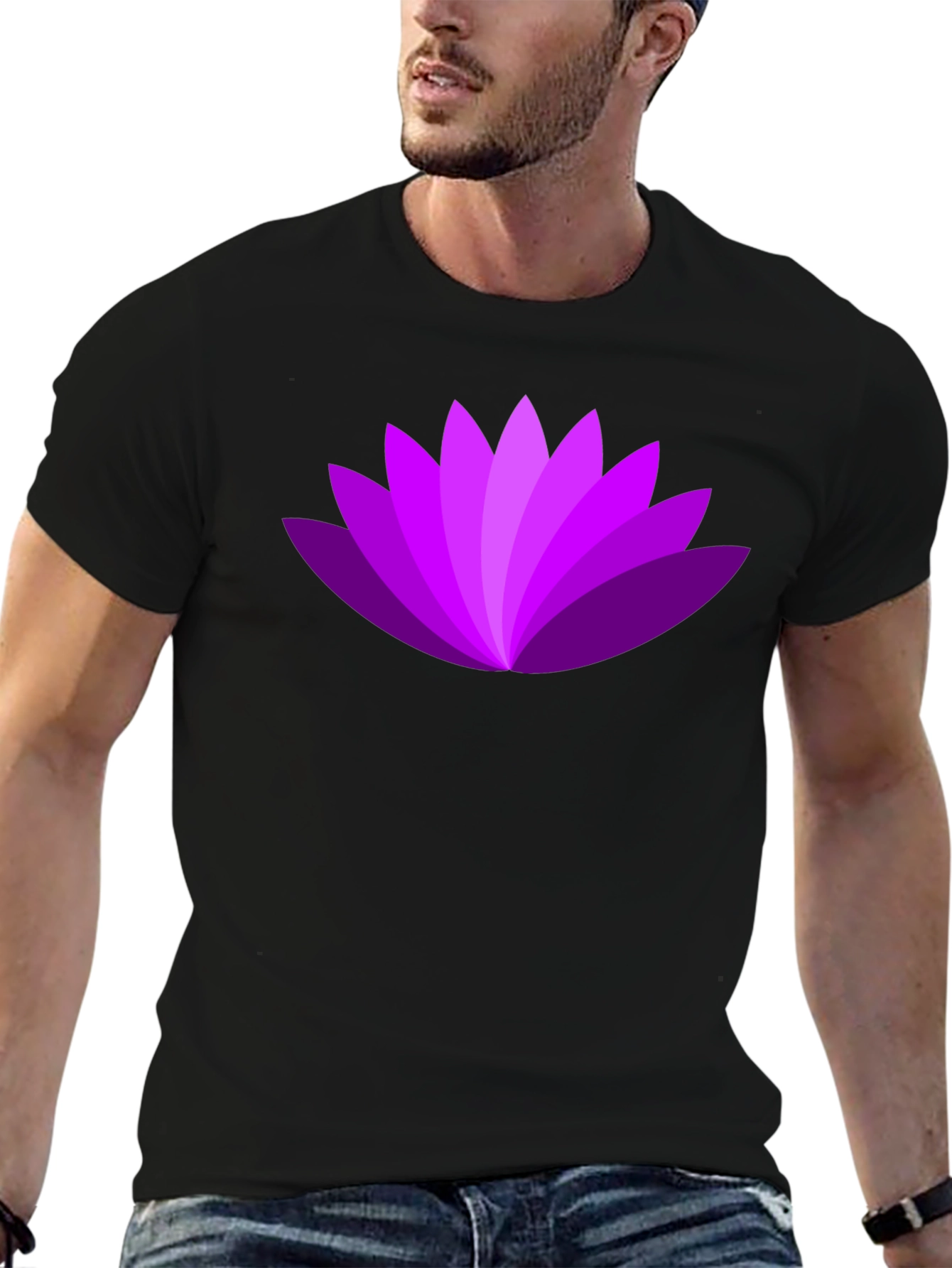 Purple Lotus Flower Graphic T-Shirt