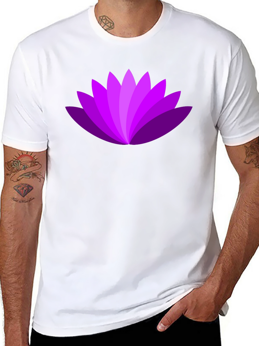 Purple Lotus Flower Graphic T-Shirt