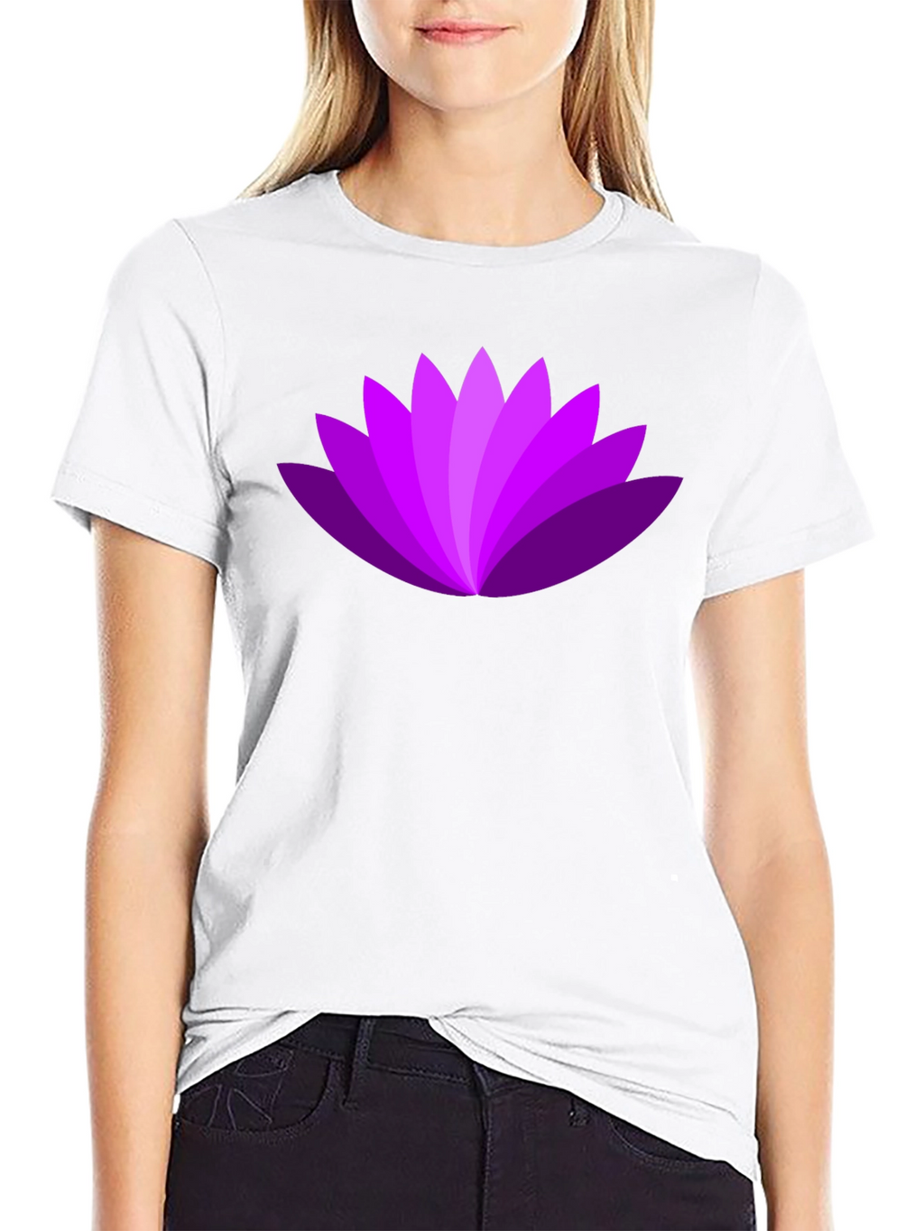 Purple Lotus Flower Graphic T-Shirt